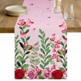 thumbnail image 1 of Valentine's Day Table Runner 72 Inches Long Farmhouse Dress Scarves, Pink Red Roses Love Heart Eucalyptus Gradient Dining Tablerunner for Coffee Table/Kitchen Island/Party Décor, 13" x 72", 1 of 8
