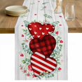 thumbnail image 1 of Valentine's Day Table Runner 72 Inches Long Farmhouse Dress Scarves, Red Striped Love Eucalyptus Grey Wooden Dining Tablerunner for Coffee Table/Kitchen Island/Party Décor, 13" x 72", 1 of 8