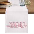 thumbnail image 1 of Valentine's Day Table Runner 72 Inches, Pink Love You with Arrow Minimalist Bed Runner Dresser Scarves Tabletop for Indoor Outdoor Parties/Ceremony/Banquet, 13" x 72", 1 of 8