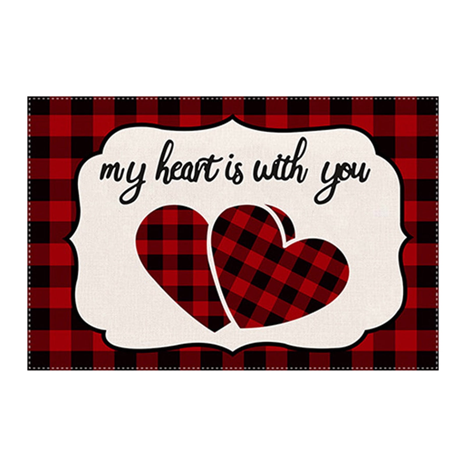 Valentine's Day Table Runner and Placemats,Western Decor,Placemat Red
