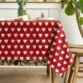thumbnail image 1 of Valentine''s Day Tablecloth 60×84 Inch, Watercolor Love Hearts Red Washable Table Cover for Party Picnic Dinner Decor, 1 of 6