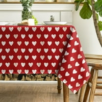 Valentine''s Day Tablecloth 60×84 Inch, Watercolor Love Hearts Red Washable Table Cover for Party Picnic Dinner Decor