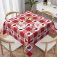 thumbnail image 1 of Valentine''s Day Tablecloth 60x60 Inch Square, Red Checkered Love Hearts Table Cloth, Valentines Tablecloths Polyester Fabric Farmhouse Decorative for Valentine Wedding Home Kitchen Dining Party, 1 of 7