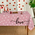thumbnail image 1 of Valentine''s Day Tablecloth 70×70 Inch Round, Mini Love Hearts Pink Washable Table Cover for Party Picnic Dinner Decor, 1 of 6