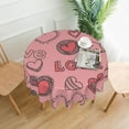 thumbnail image 1 of Valentine's Day Tablecloth Pink Love Graffiti Outdoor Round Table Cover Kawaii Design Table Cloth For Home Picnic Events Party, 1 of 4