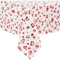 thumbnail image 1 of Valentine''s Day Tablecloth Rectangle 60 x 120 Inch, Love Heart Table Cloth, Waterproof Hot Stamping Dot Table Cover for Anniversary Wedding Party Holiday Kitchen Dining Room Decor, Glitter Red White, 1 of 6