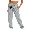 thumbnail image 1 of Valentine's Day Tbopshirt Pants for Women,Loose Casual Sports Solid Color Valentines Love Printed Long Sanitary Pants,Womens Sweatpants, 1 of 2
