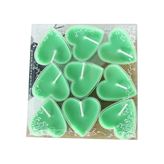 Valentine's Day Tea Candles Heart Romantic Candle Small Sweet Wedding Party and Home 1.5-2 Hours Extended Burn Time Votive Parties Tealight Wishing Bulk Birthday Halloween Emergency Family 9 Pack