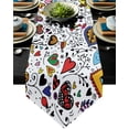 thumbnail image 1 of Valentine's Day Theme Kiss Love Graffiti Black Table Runners For Wedding Holiday Party Decoration Tablecloth Modern Table Runner, 1 of 5