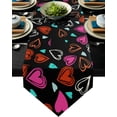thumbnail image 1 of Valentine's Day Theme Kiss Love Graffiti Black Table Runners For Wedding Holiday Party Decoration Tablecloth Modern Table Runner, 1 of 1