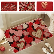 Valentine's Day Themed Entryway Doormat - Absorbent Bathroom Shower & Living Room Floor Mat, Non-Slip Festive Decor Mat, Soft Water-Absorbent Home Accent for Holiday Ambiance, 15.75*23.6in, A