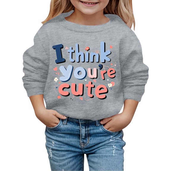 Valentine's Day Themed Girls Winter Hooded Sweatshirt with Adorable Print for Seasonal Comfort and Style