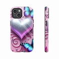 thumbnail image 1 of Valentine's Day Themed Glitter Heart Butterfly iPhone Case For Women Girls Compatible with iPhone 11/12/13/14/15/16 (Pro Max/Plus), 1 of 9