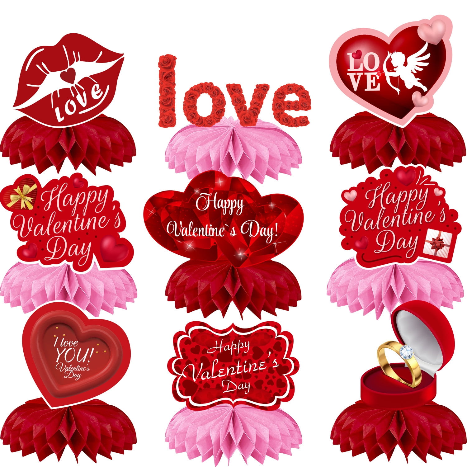 Valentine's Day Themed Tabletop Decor Set Set Festive Party
