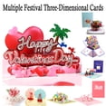 thumbnail image 1 of Valentine's Day Three-Dimensional Greeting Card, 3D Paper Flower Bouquet Pop Up Card with Love Blossoms Tree Paper Sculpture, Romantic Blessing Message Card for Wife Husband Couple, HAODEJW, 1 of 7