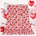 thumbnail image 1 of Valentine''s Day Throw Blanket Red Pink Heart Plaid Fuzzy Blanket Romantic Love Heart Decorative Soft Cozy Flannel Blanket for Mom Couple Home Bed Sofa Couch Chair, 60 x 50 Inch, 1 of 6