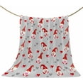 thumbnail image 1 of Valentine''s Day Throw Blankets, Gnome Love Heart Soft Fleece Blanket Decorative for Home Sofa Couch Chair Living Bedroom,40x50 Inches, Grey, 1 of 6