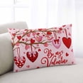 thumbnail image 1 of Valentine's Day, Throw Pillow Covers, Valentine Tree Red Hearts Love Plaid Soft Breathable Pillow Cases with Invisible Zipper for Sleeping, Standard Pillowcases for Couch Bed Sofa Chair 20x26 Inches, 1 of 6