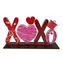Valentine's Day Tiered Tray Decor Decoration Inspired Holiday Decor, Wooden Love Word Sign for Shelf, Mantel, Tabletop, Romantic Home Accent Gift,A