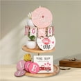 thumbnail image 1 of Valentine's Day Tiered Tray Decor Set, 4.3" Rustic Wood Red Truck Sign & XOXO Banner, Pink Love Kiss Me Tabletop Blocks, Farmhouse Kitchen Shelf Display, Romantic Home Party Decoration, 1 of 7