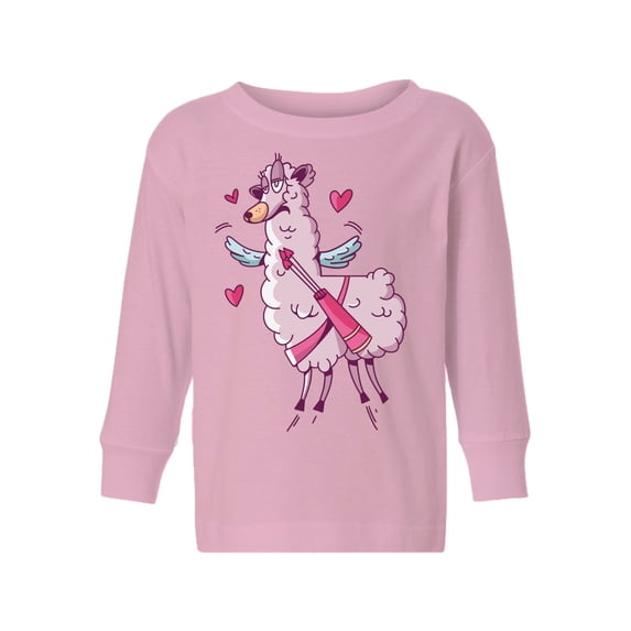Valentine's Day Toddler Long Sleeve Shirt Lama Kids T-shirt for Girls Boys
