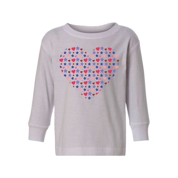 Valentine's Day Toddler Long Sleeve Shirt for Girl Boy Cute Stars Heart Kids T-shirt