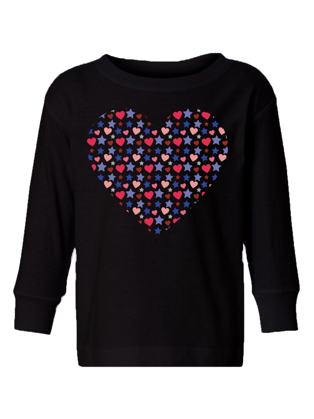 Valentine's Day Toddler Long Sleeve Shirt for Girl Boy Cute Stars Heart ...