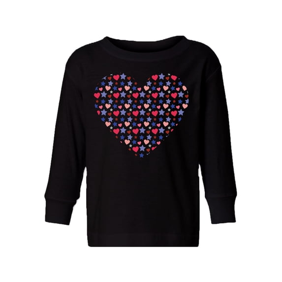 Valentine's Day Toddler Long Sleeve Shirt for Girl Boy Cute Stars Heart Kids T-shirt