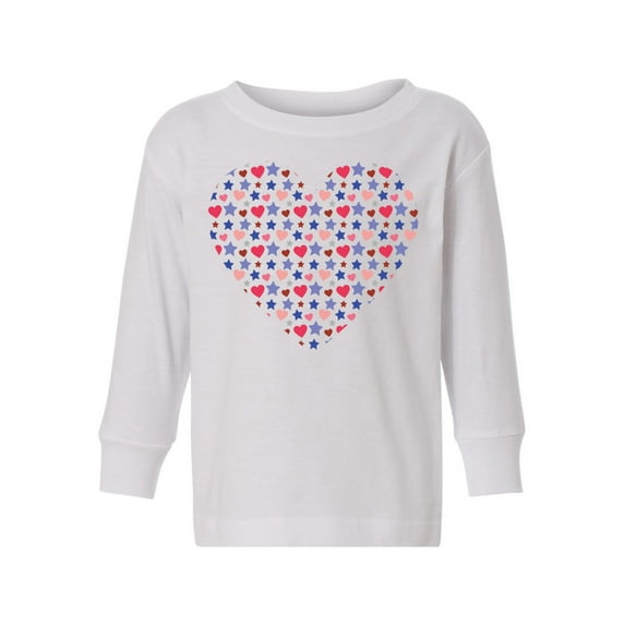 Valentine's Day Toddler Long Sleeve Shirt for Girl Boy Cute Stars Heart Kids T-shirt
