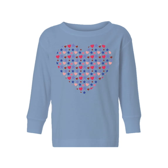 Valentine's Day Toddler Long Sleeve Shirt for Girl Boy Cute Stars Heart Kids T-shirt