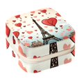 thumbnail image 1 of Valentine's Day Travel Portable Square Earring Organizer with Necklace Holder - Jewelry Box, Display Case - Store Rings, Earrings, Necklaces, Bracelets - Suitable for Girls and Women, 1 of 6
