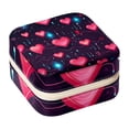 thumbnail image 1 of Valentine's Day Travel Portable Square Jewelry Box Earring Necklace Bracelet Organizer Storage Display Case Holder Stand Decorative Box Organize, 1 of 6
