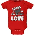 thumbnail image 1 of Valentine's Day Truck Loads of Love Soft Baby One Piece Red 0-3 M, 1 of 1