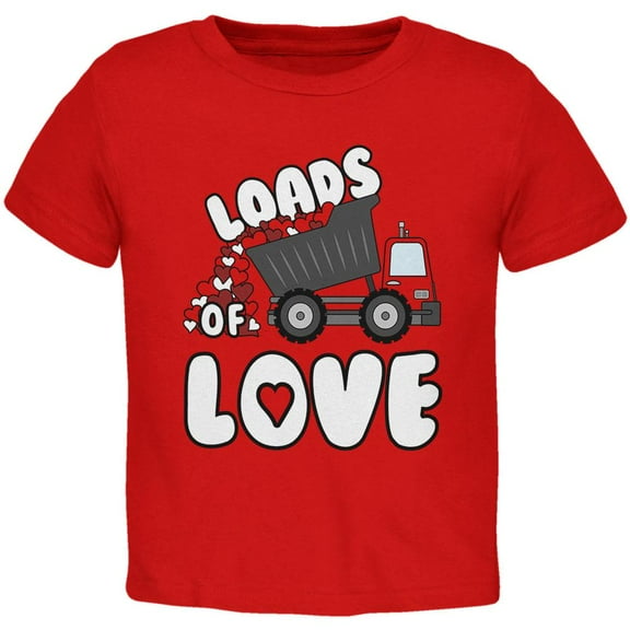 Valentine's Day Truck Loads of Love Toddler T Shirt Red 3T