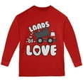 thumbnail image 1 of Valentine's Day Truck Loads of Love Youth Long Sleeve T Shirt Red YLG, 1 of 1