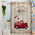 thumbnail image 1 of Valentine's Day Truck with Rose Flowers Shower Curtain for Bathroom, Old Newspaper Back Waterproof Shower Curtains Washable Quick Dry with Hooks Bathtub Curtains 60x72IN, 1 of 9