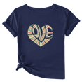 thumbnail image 1 of Valentine's Day Tshirts for Women Funny Glitter Heart Shirt Cute Holiday Short Sleeve Crewneck Tops, 1 of 4