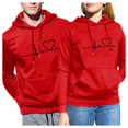 thumbnail image 1 of Valentine's Day Unisex Matching Hoodies for Couples Heart Print Hooded Sweatshirt Long Sleeve Pullover Tops Loose Casual Men’S Hoodies, 1 of 7