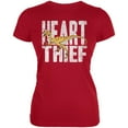 thumbnail image 1 of Valentine's Day Velociraptor Heart Thief Dino Juniors Soft T Shirt Red X-LG, 1 of 1