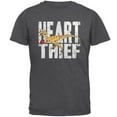 thumbnail image 1 of Valentine's Day Velociraptor Heart Thief Dino Mens T Shirt Dark Heather MD, 1 of 1