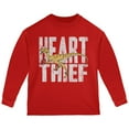 thumbnail image 1 of Valentine's Day Velociraptor Heart Thief Dino Toddler Long Sleeve T Shirt Red 4T, 1 of 1