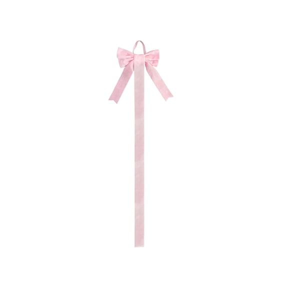 Valentine’s Day Velvet Bow Decoration – Photo Display Wall Hanging with Ribbon, Flocked Window Decor for Home, Holiday, Wedding, Card