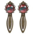 thumbnail image 1 of Valentine's Day Vintage Copper-Colored Lace Bookmarks: Stainless Steel Reading Accessories and Gifts for Book Lovers and Readers - Set of 2 Bookmarks, 1 of 5