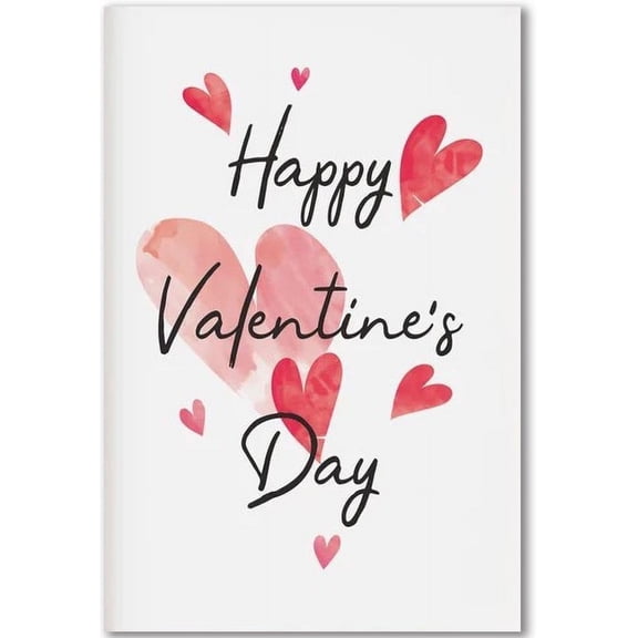Valentine's Day Wall Art Print Pink Heart Love Poster Sweet Watercolor Canvas Art Painting for Valentine's Day Wedding Home Room Gallery Decor (C,16x24inch Unframe)