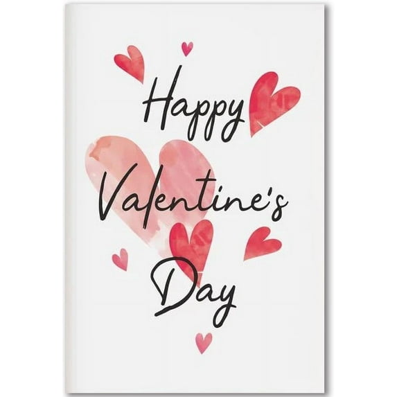 Valentine's Day Wall Art Print Pink Heart Love Poster Sweet Watercolor Canvas Art Painting for Valentine's Day Wedding Home Room Gallery Decor (C,16x24inch Unframe)