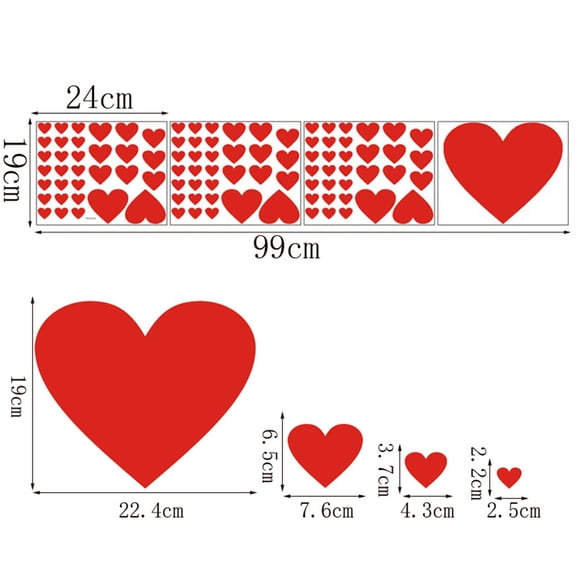 Valentine Window and Wall Decorative Stickers for Refrigerator Day Celebration Art