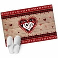 thumbnail image 1 of Valentine's Day Washable Area Rug 2 x 3 ft Buffalo Plaid Love Heart Rustic Wood , Soft Non Slip Rugs Stain Repellent Indoor Felt Carpet for Living Dining Room Bedroom Home Office, 1 of 9