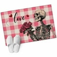 thumbnail image 1 of Valentine's Day Washable Area Rug 2 x 3 ft Skull Rose Love, Soft Non Slip Rugs Stain Repellent Indoor Felt Carpet for Living Dining Room Bedroom Home Office, 1 of 9
