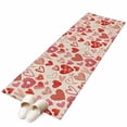 thumbnail image 1 of Valentine's Day Washable Area Rug 2 x 6 ft Vintage Red Stripes Plaid Love Heart Linen Texture, Soft Non Slip Rugs Stain Repellent Indoor Felt Carpet for Living Dining Room Bedroom Home Office, 1 of 9