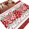 thumbnail image 1 of Valentine's Day Washable Area Rug 6 x 9 ft Red Stripe Plaid Heart Rose Leaf Flower Border, Soft Non Slip Rugs Stain Repellent Indoor Felt Carpet for Living Dining Room Bedroom Home Office, 1 of 9